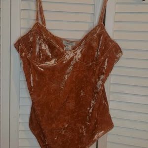 Dark pink velvet bodysuit